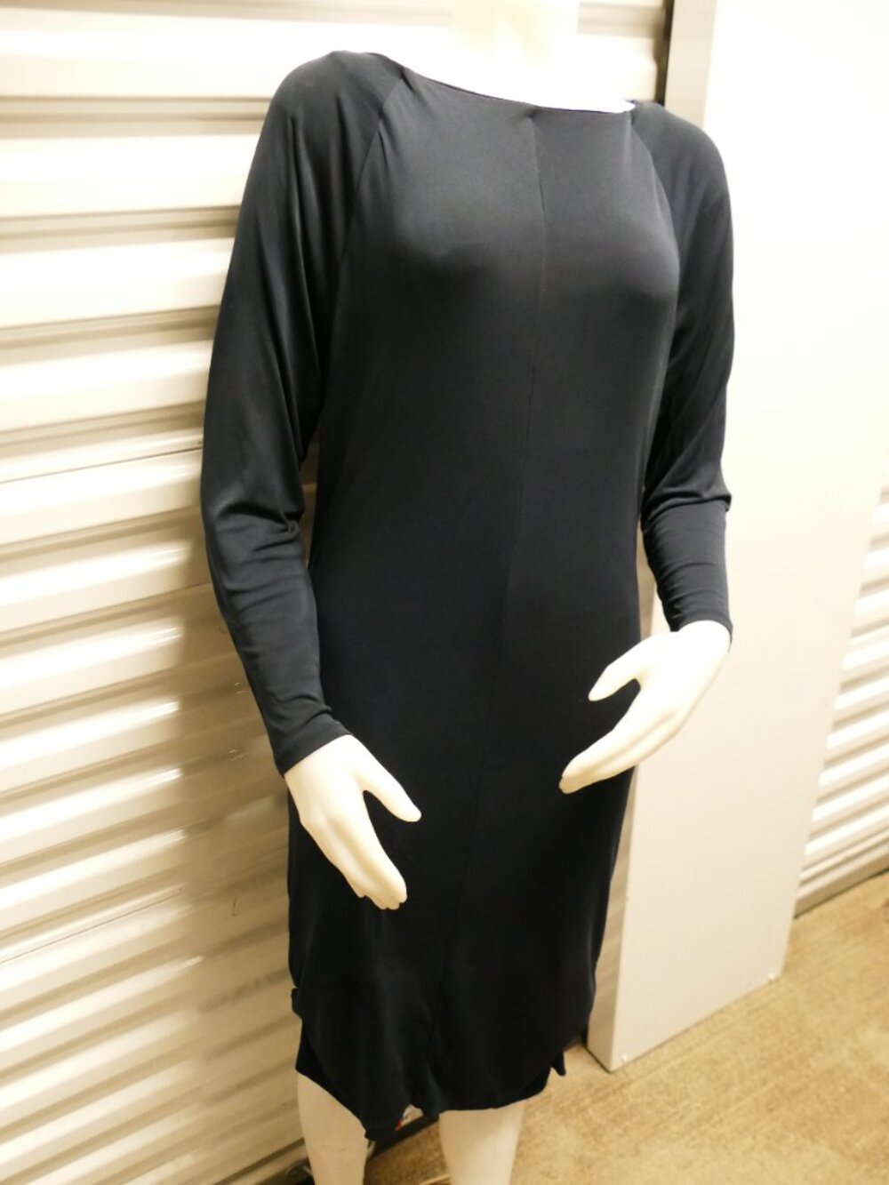 Armani Exchange Gray Blue Long Sleeve Zipper Back Midi Dress Size M - Picture 3 of 10